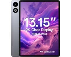SnelShoppen - 13 inch Tablet Android 16, 4G LTE met SIM Slot, 8 GB RAM, 128 GB Geheugen, 2K Display 2240x1600, 90Hz, 11000 mAh, Widevine L1