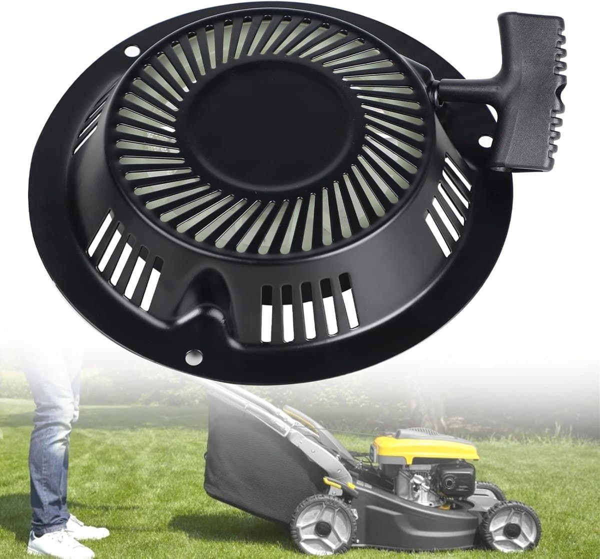 Thijox - Trekstarter Grasmaaier Hecht, Recoil Starter, Handstarter, Duurzaam Kunststof en Metaal, Reserveonderdelen voor Grasmaaiers, Tuinonderhoud — afbeelding 1