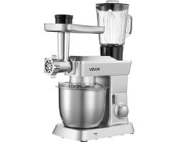 Elektrische Keukenmachine – Foodprocessor – Mixer – Blender – Deegkneder – 1300 W Motor – 4,3 L Roestvrijstalen Mengkom