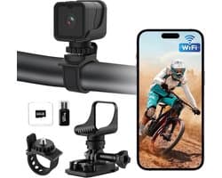 SnelShoppen - AIKER Dashcam Motorcamera 1080PHD met Wifi, Waterdicht IP66, 120° Groothoek, Sportcamera voor Motorhelmen, Inclusief 64 GB Geheugenkaart