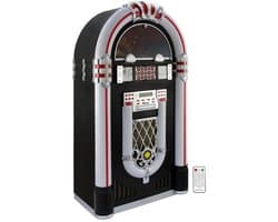 Jukebox vinyl platenspeler - zwart/chroom - 127cm - bluetooth