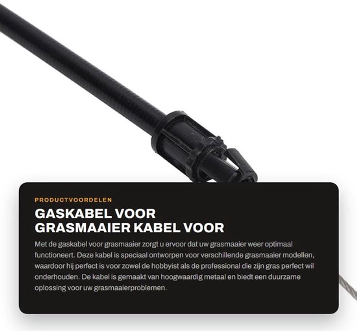 Gaskabel Universeel - Kabelassemblage - Geschikt voor Grasmaaiers 71221/71227 - Metaal - OEM 99-6837/99-5826 - 1 Stuk - Grasmaaierkabel — afbeelding 1
