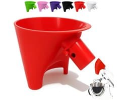 Meeltrechter voor keukenmachine 4,5-5 Qt - duurzaam rood - gemakkelijk te reinigen - voorkomt verspilling - ShopVlot