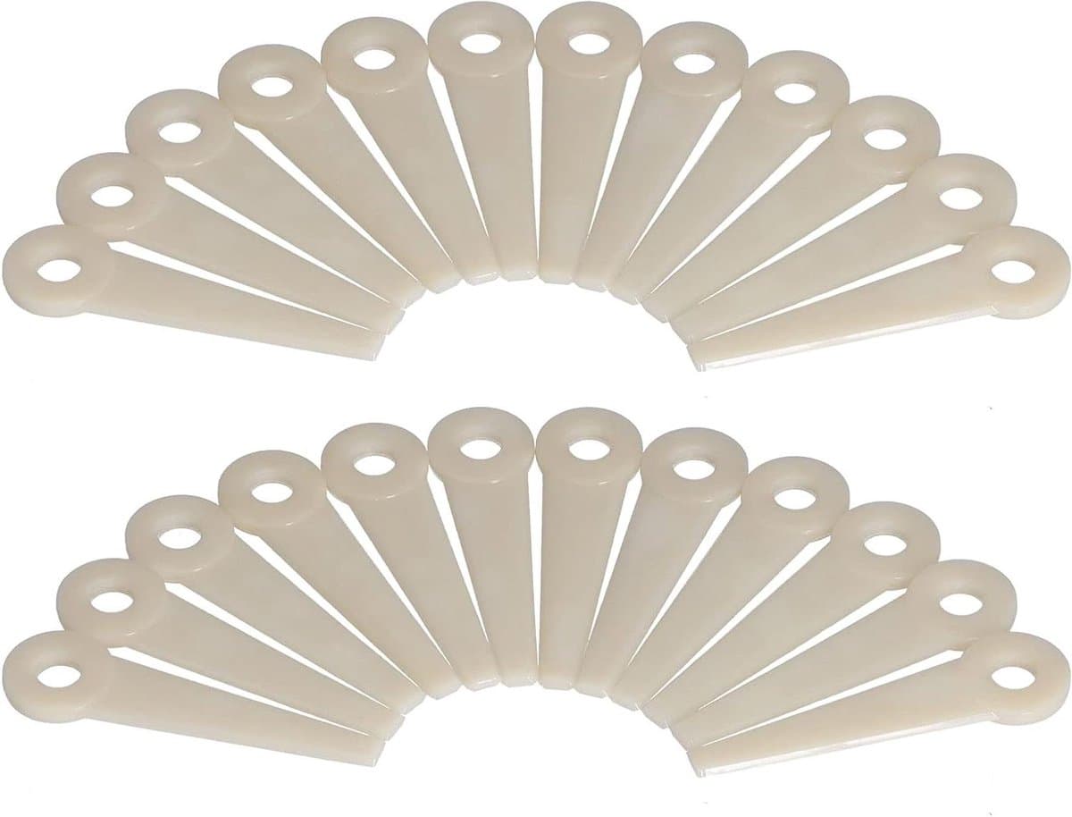 Kunststof Snijbladen - Grasmaaier Mesjes - Tuinonderhoud - PA66 Materiaal - 24 stuks - Wit — afbeelding 1