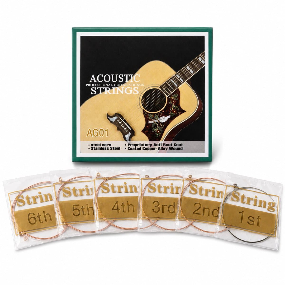 Klassieke Gitaar Snaren - Klassieke akoestische gitaar snaren - Gitaarsnaren Set - 6 Gitaarsnaren — afbeelding 1