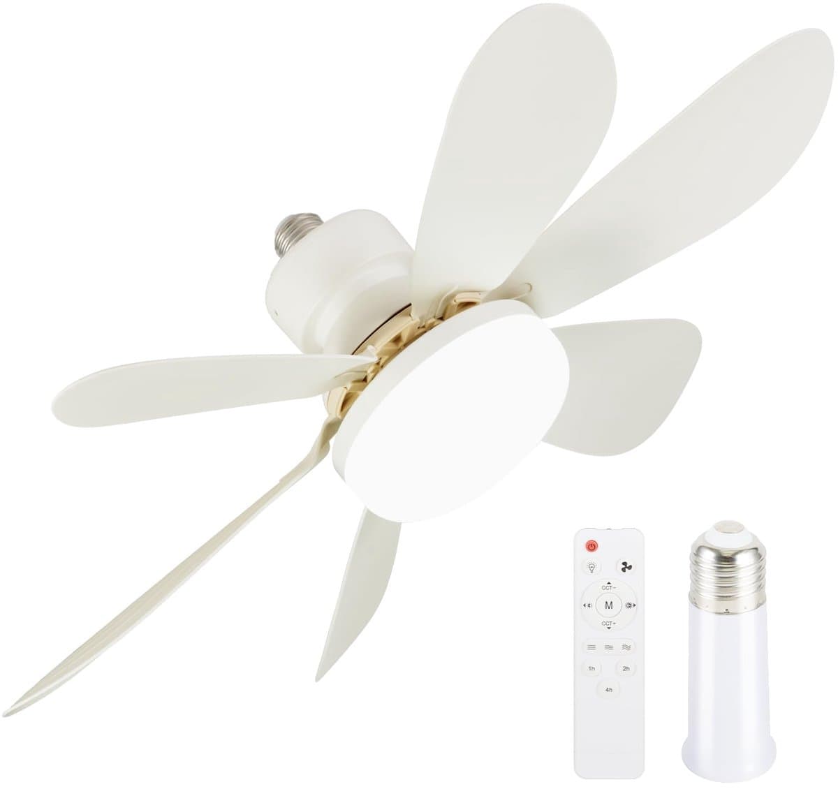 COOAU - Plafondventilator met verlichting - LED 40W - 50cm Indraai Ventilator met Licht & Afstandsbediening - Geschikt voor Kinderkamer Zolder Inloopkast Kleine Keuken — afbeelding 1