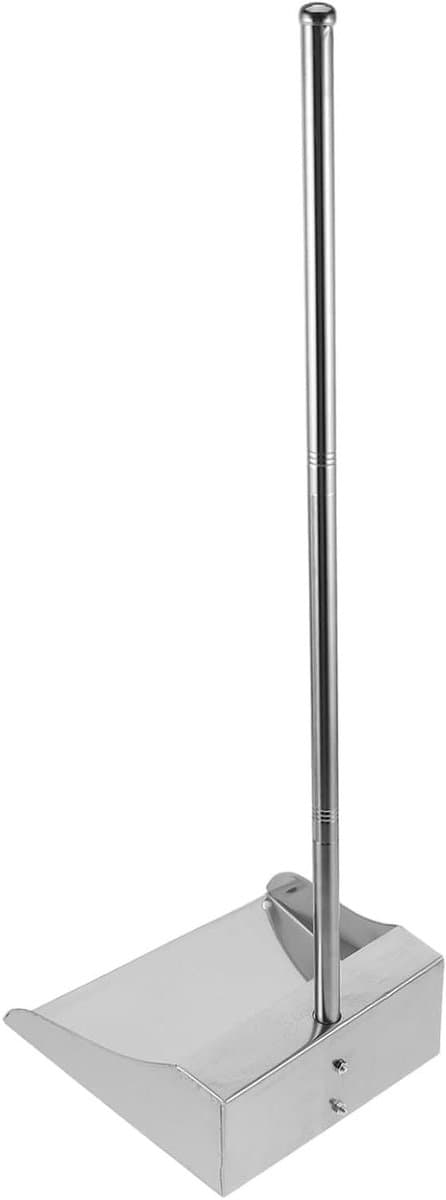 Grote Vuilblik - Stoffer en blik - Vloeren Schoonmaken - Metalen Handgreep - 70 cm - Zilver — afbeelding 1