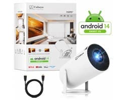 Cahaya 2026 vernieuwd model + HDMI kabel - Pro versie - Mini Beamer - mini projector - draagbare beamer - projector / beamer - Geïntegreerd Android 14.0 systeem - Screen mirroring smartphone - Home cinema
