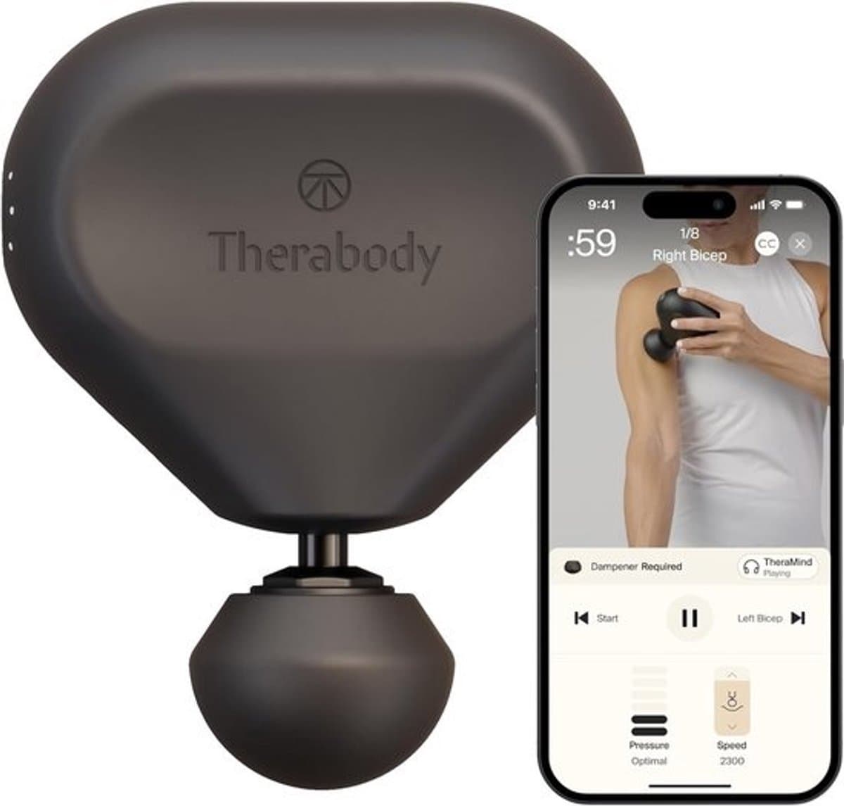 Theragun Mini 3e generatie ultradraagbaar massagepistool zwart — afbeelding 1