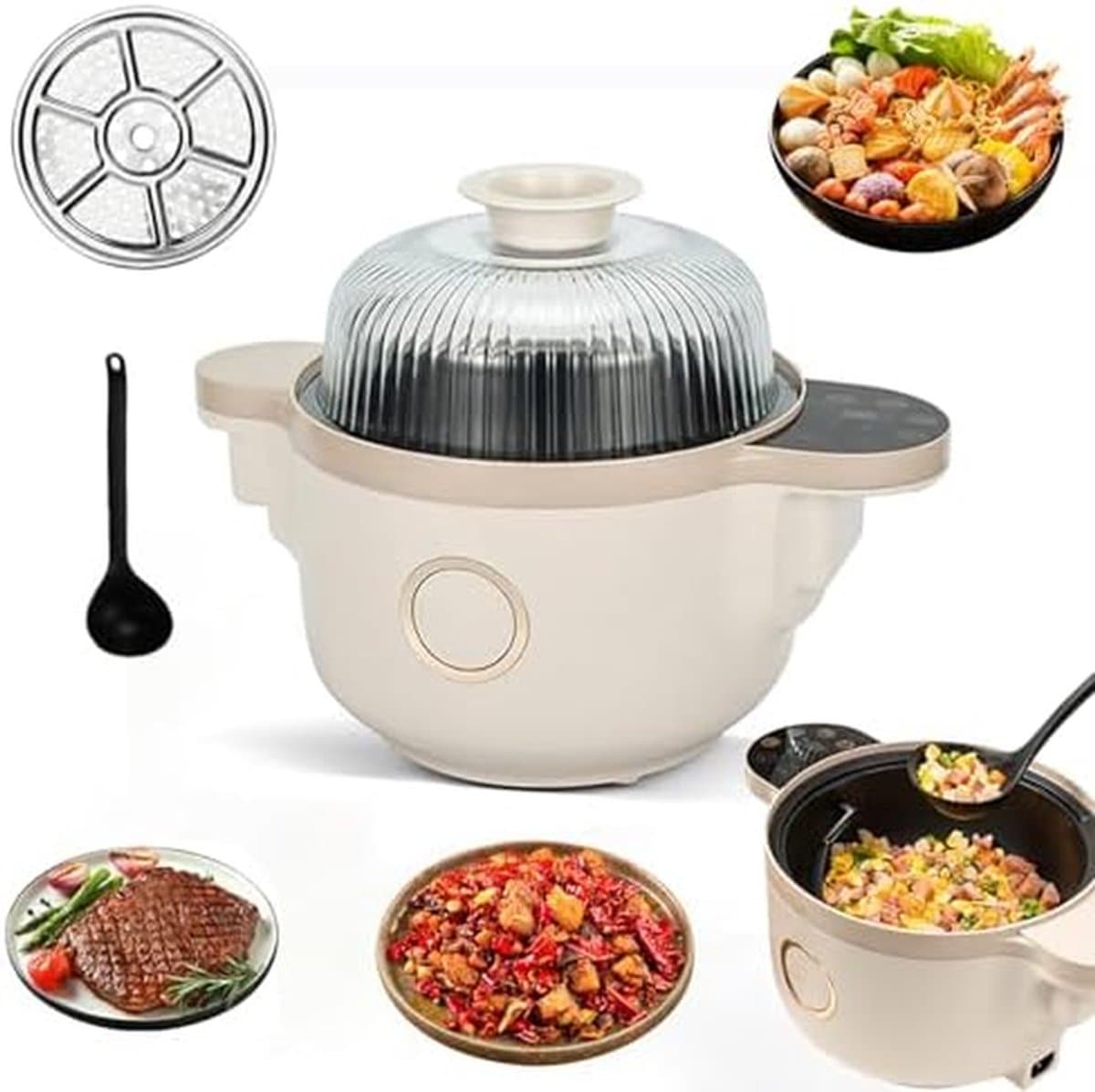 Automatische Kookmachine - Slimme Keukenrobot - Eenvoudig Koken - 360° Rotatie - 3.5L Capaciteit - Wit — afbeelding 1