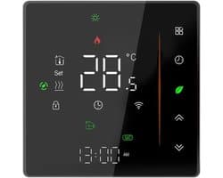 Slimme Thermostaat - Temperatuurregelaar Wifi - Verwarming Regelen - Randloos Ontwerp - Ultradun Ingebouwd - Wit