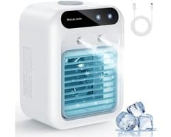Luchtkoeler - Draagbare airconditioner - Draagbare koelventilator - Stille mobiele airco met 500mL watertank - Zonder Afvoerslang - Voor kamer slaapkamer kantoor