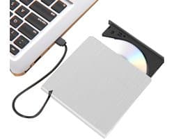 Externe schijfaandrijving - Disc reader writer - Data overzetten - Hoge snelheid USB 3.0 - Compact formaat - Wit