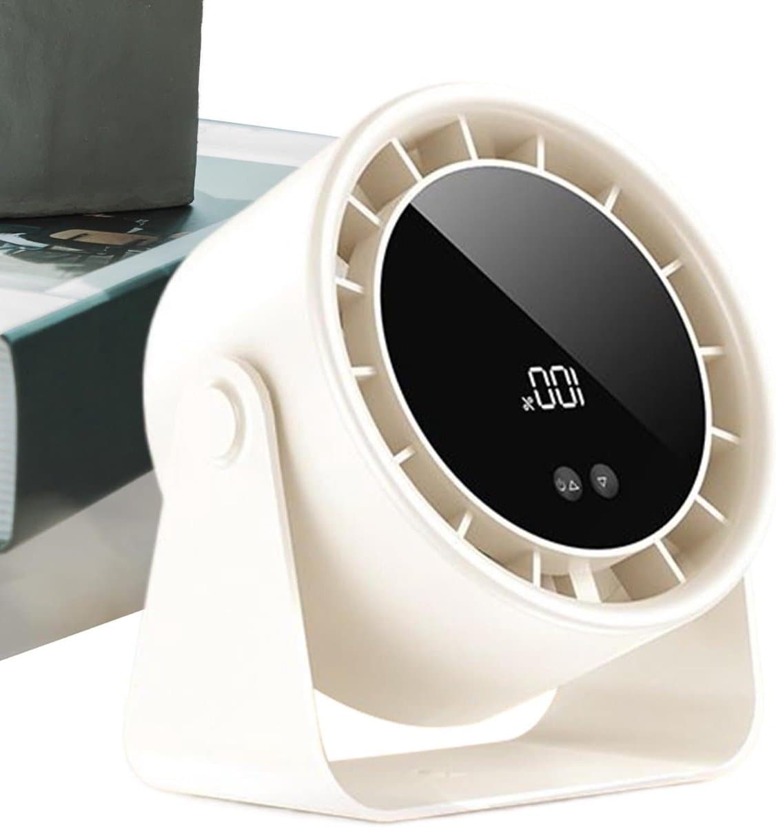 Ventilator - Tafelventilator Bureauventilator - Persoonlijke Verkoeling - 100 Snelheidsniveaus - 17.3B x 8.8H cm - Wit — afbeelding 1