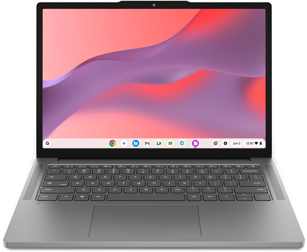 Lenovo Chrome 14ITN11 Intel® N N355 Chromebook 35,6 cm (14") WUXGA 8 GB LPDDR5x-SDRAM 256 GB UFS Wi-Fi 6E (802.11ax) ChromeOS Engels Grijs — afbeelding 1