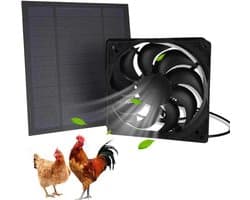 Zonneventilator - Afvoerventilator Koelventilator - Schuur Ventileren - Waterdicht ABS Materiaal - 140 x 140 x 2.5 cm - Zwart