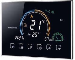 Slimme Thermostaat - Klimaatregelaar - Comfort Verhoging - App Bediening - 4.8 Inch Scherm - Zwart