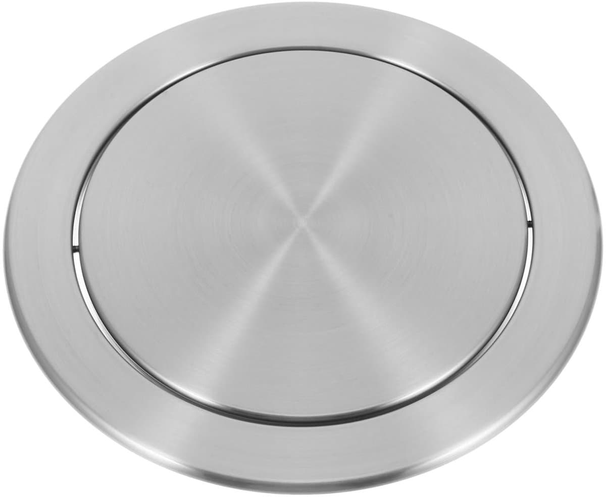 Omgoods- Klapdeksel Inbouwdesign - Afvalemmer - Roestvrij Staal - Compact - Geschikt voor Thuis/Kantoor - Afmetingen 16,5 x 16,5 x 3,3 cm - Afvalbakdeksel — afbeelding 1