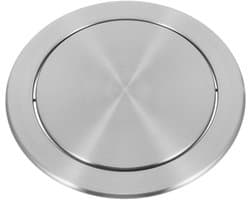Omgoods- Klapdeksel Inbouwdesign - Afvalemmer - Roestvrij Staal - Compact - Geschikt voor Thuis/Kantoor - Afmetingen 16,5 x 16,5 x 3,3 cm - Afvalbakdeksel