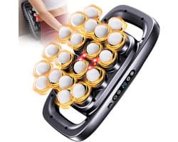SnelShoppen - Professioneel Massagepistool met Rood Licht, Diepteweefsel, 3 Modi, 30 Snelheden, 20 Massagekoppen voor Spierontspanning op Rug, Taille,