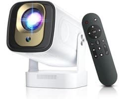 SnelShoppen - HY260pro 4K Mini Beamer, Draagbare Projector met Wifi 6, Bluetooth 5.4, 1080p Full HD, 270 Graden Rotatie, Ideaal voor Home Cinema, Buit