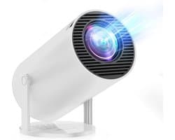 SnelShoppen - Geïntegreerde Mini Beamer 2025 - Draagbare Projector met 20.000 Lumen, 4K Ondersteuning, WiFi 6 & Bluetooth 5.4, Auto Keystone en 180° R