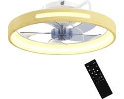 TEKROA® Plafondventilator met LED Verlichting 40W - Stille DC Motor - Afstandsbediening - Zomer & Winterstand - Hout