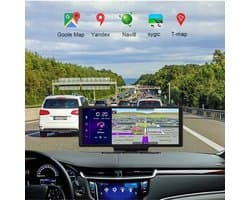 Dashcam voor Auto - 10.26” Dashcam ADAS GPS Navigatie - Android 8.1 - Remote Monitor & Rijassistentie - 2G With 10m RCC - Zwart