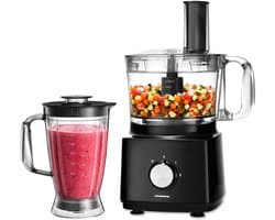 Heinner Foodprocessor met 1.2 liter Mengkom en 1.8 liter Blender - 750W - Keukenmachine Zwart