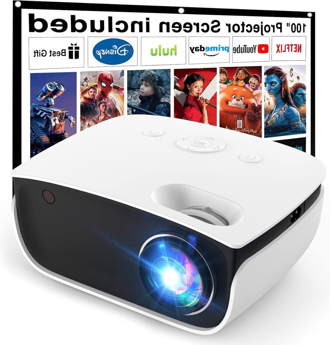 7500 liter draagbare mini-beamer voor thuisbioscoop - ondersteunt 1080p Full HD LCD - scherm inclusief - videobeamer voor smartphone tv-stick PS5 PC laptop USB Beamer — afbeelding 1