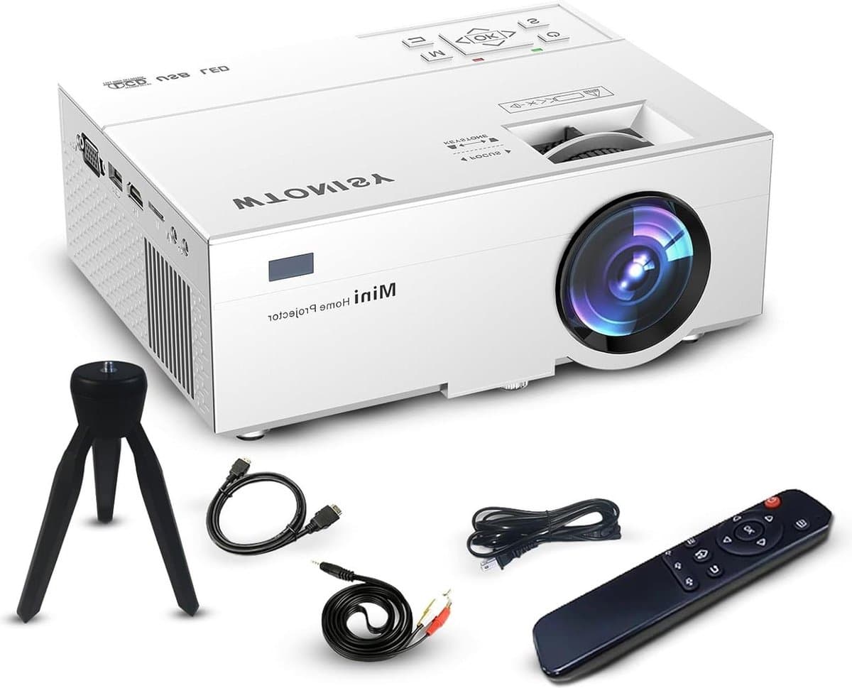 Stabiele Mini-projector met wifi - 1080p LED beamer voor thuisbioscoop - HDMI USB TF - kleine beamer Beamer — afbeelding 1