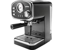 Prinz Espressomachine in retro design - melkopschuimer - 1,25 liter afneembaar waterreservoir