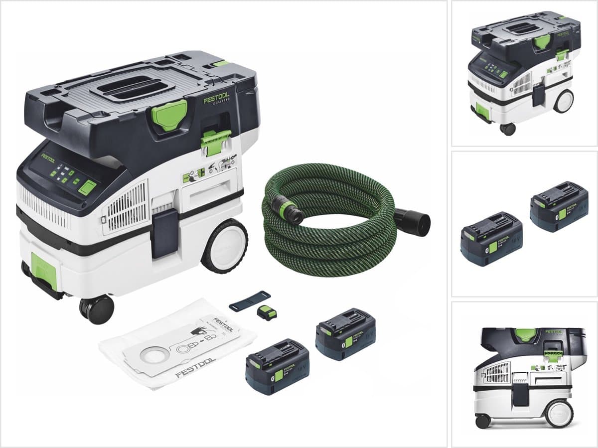Festool CTLC MINI I-Basic accu mobiele stofafzuiger 36 V ( 2x 18 V ) stofklasse L + 2x accu 5,0 Ah - zonder oplader — afbeelding 1