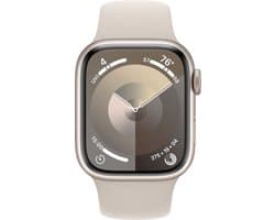 Apple Watch Series 9 - GPS + Cellular - 41mm - Starlight Aluminium Case with Starlight Sport Band - S/M