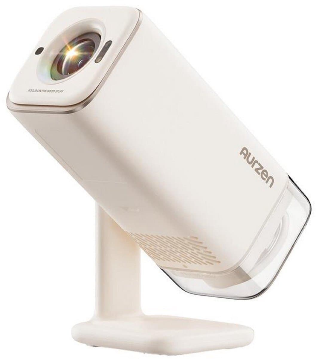 Aurzen - Boom Air - Smart Beamer - 1080p Full HD - 300 ANSI Lumen - Google TV, Dolby Audio - USB-C Powerbank-ondersteuning - Draagbare Projector voor Thuis & Outdoor — afbeelding 1