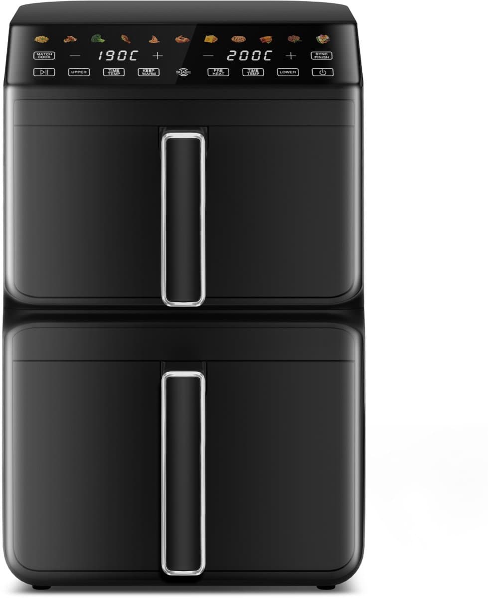 Saikefy Airfryer XXL - 11 Liter - Gestapelde Lades - 11 Programma's - Airfryer met Intelligent Touchbediening - Heteluchtfriteuse - Inclusief 4 handige accessoires — afbeelding 1