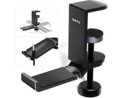 BOTC Koptelefoon Houder - Headset Stand - 360 Rotatie - Koptelefoon Haak - Hoofdtelefoon Hanger - Aluminium - Zwart