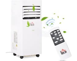 Mobiele Airco - Mobiele Airconditioner 7000BTU 3-in-1 – Koelen – Luchtontvochtiger – Ventilator – 24h Timer – 2 Snelheden – Voor 10-26 m² – Compact – Wit
