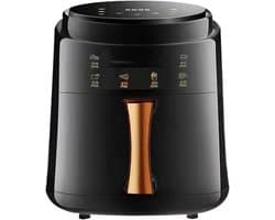 Small Airfryer Compact Airfryer Oven 30 minutes timer and adjustable temperature control for healthy oil-free cooking 1500W White Black.(Black) (Black 8L) Stabilize