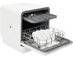 Tafelvaatwasser - Mini Vaatwasser - Snel Afwassen - Hetelucht Drogen - 6 Liter Tank - Wit
