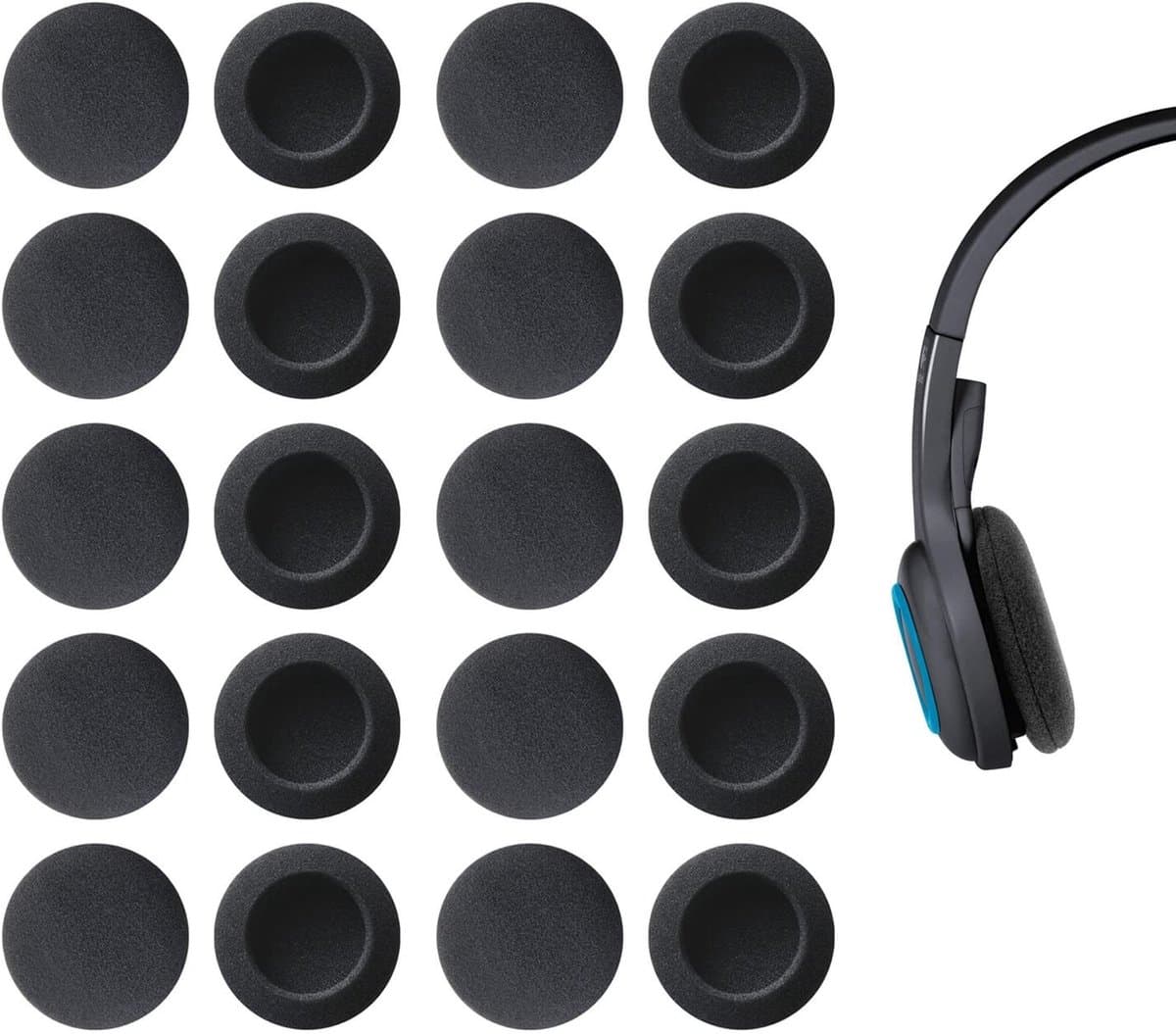Store_9 - Computer-hoofdtelefoon-kussens - Vervangende hoofdtelefoonkussens - Zacht en comfortabel - Zwart - Hoofdtelefoon-accessoires - Geschikt v... — afbeelding 1