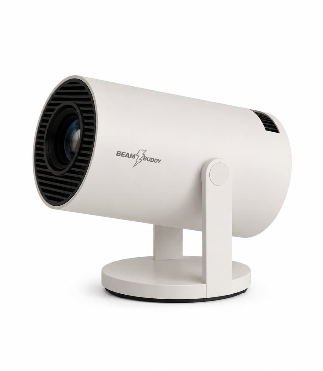 Beam Buddy Ultra HD 4K -Slimme projector - beamer - Thuis - buiten- camping - Draagbaar - 4K Ultra HD - Woonkamerprojector - Draadloze schermspiegeling- ideaal voor het WK — afbeelding 1