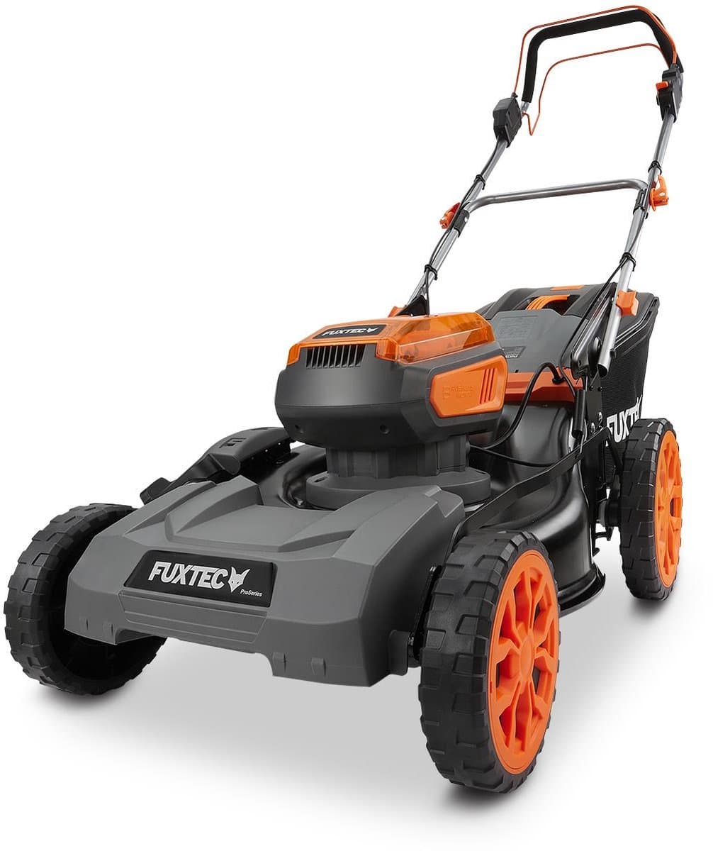 FUXTEC 40V accu grasmaaier FX-E2RM46PROSET | accu grasmaaier met aandrijving | 46 cm | 2x 5Ah accu & snellader | mulchfunctie | 50L grasopvangbak — afbeelding 1