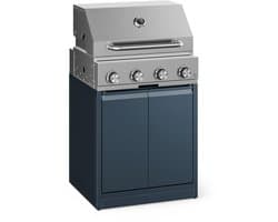 Klarstein Gasbarbecue WaldChef 30 mbar – 4 branders BBQ grill 12.800 W, rvs, gietijzeren grillrooster, thermometer, piëzo ontsteking - Gasgrill Buitenkeuken