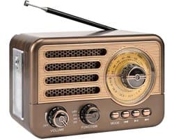 Retro radio met Bluetooth, AM/FM/SW kofferradio met Bluetooth 5.3, keukenradio, klein, ondersteunt USB/TF/AUX-functie, radio-ontvangst, telescopische antenne, geschikt voor kantoor — afbeelding 1