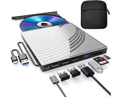 Externe DVD-station - CD Brander - Bestanden Archiveren - USB 3.0 Ultra Slim - 15 x 14 x 1.6 cm