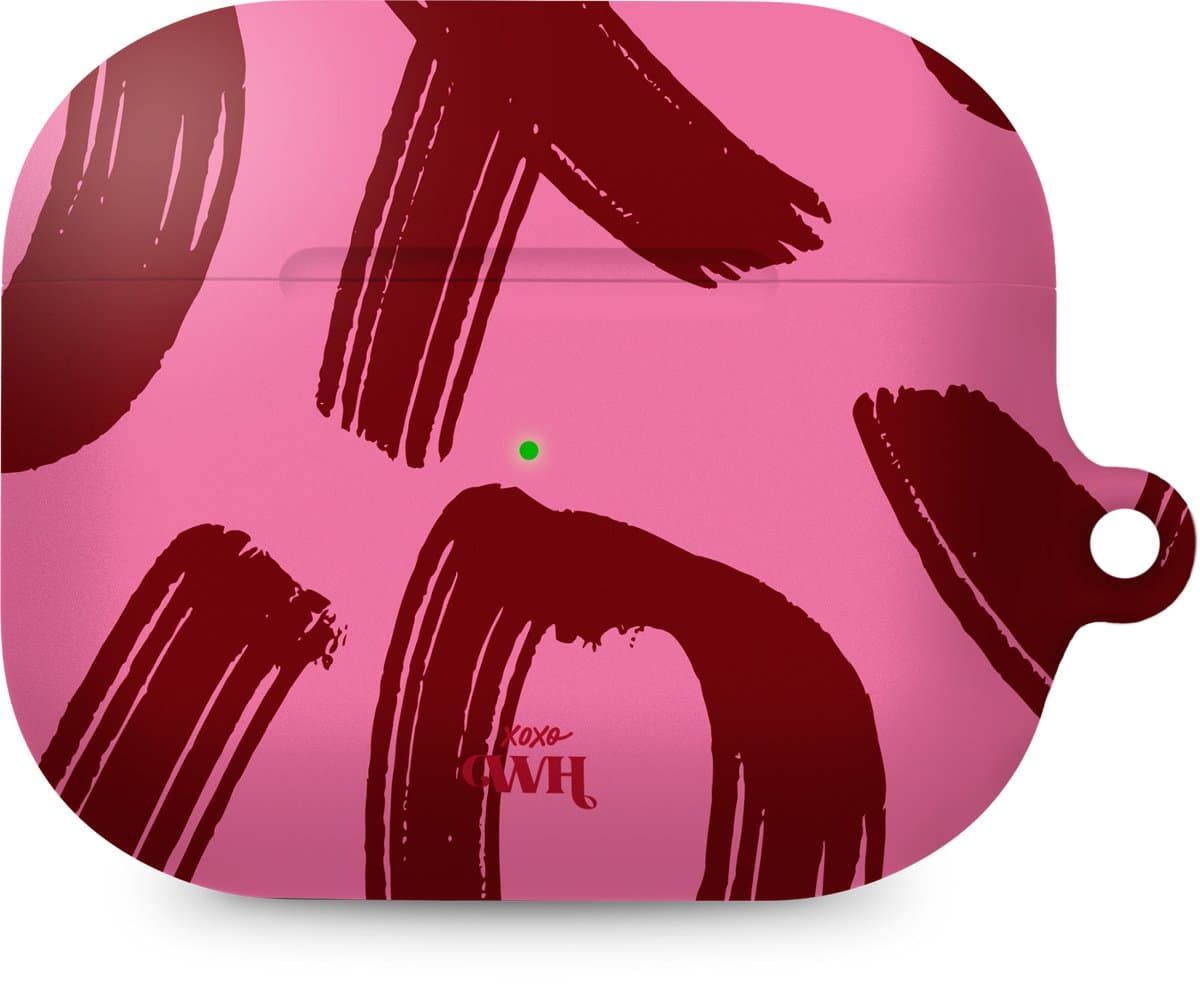 xoxo Wildhearts hoesje geschikt voor Airpods Pro 1 / Pro 2 - Can't Talk Now Pink - Ook als telefoonhoesje verkrijgbaar - schokbestendige case geschikt voor Airpod Pro (2) - koptelefoon case - Beschermhoes met tekst opdruk - print - roze / paars — afbeelding 1