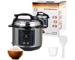Elektrische Snelkookpan - Multi Cooker - Maaltijden Bereiden - 9 Voorgeprogrammeerde Functies - 6 Liter Capaciteit - Zwart