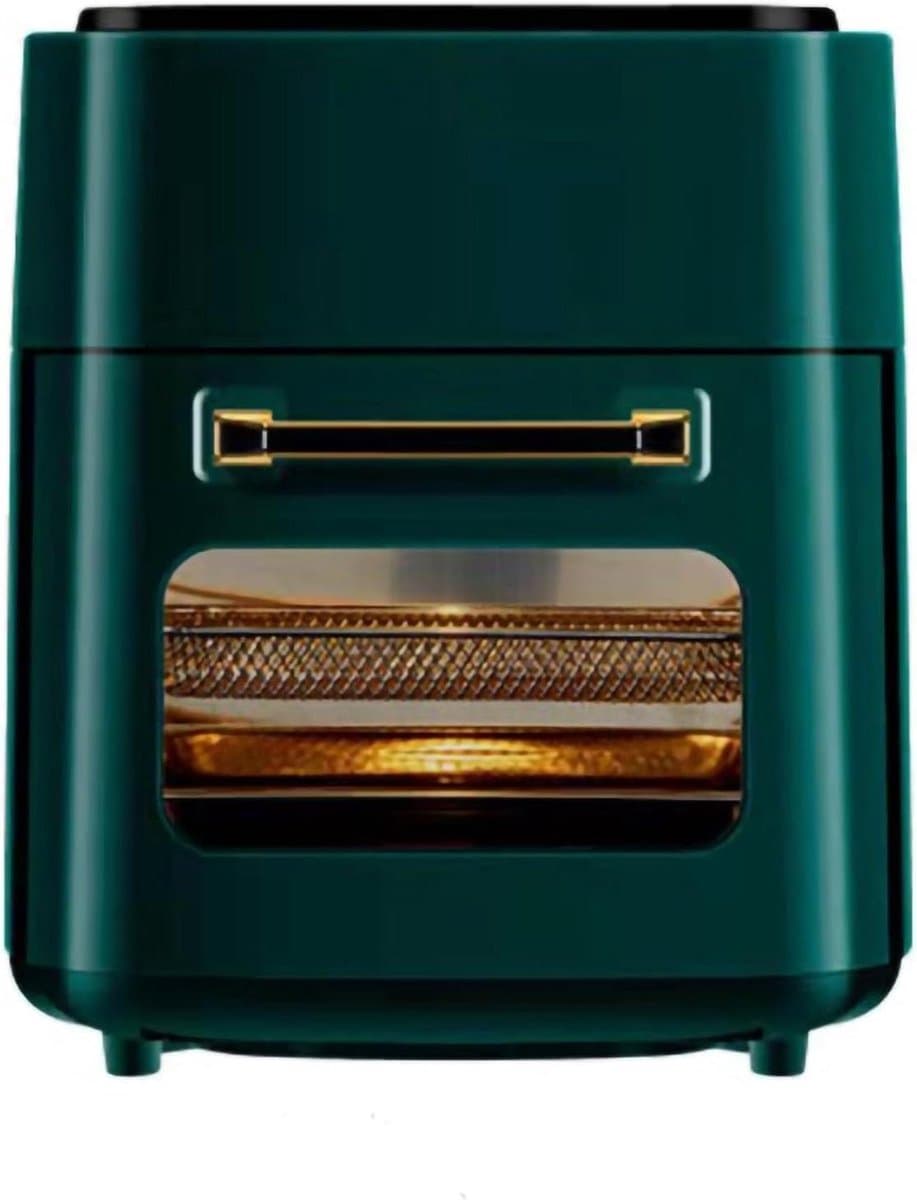 Heteluchtoven met stoom - Mini oven - Veelzijdig koken - Digitaal touchscreen - 15 liter capaciteit - Groen — afbeelding 1