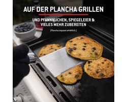 Gasbarbecue 3 Branders 123 x 67,5 x 117 cm – Buiten BBQ met Zijtafels, Warmhoudrek, Snap-Jet Ontsteking en Gietijzeren Grillrooster – Zwart/Zilver – HomebyNicole
